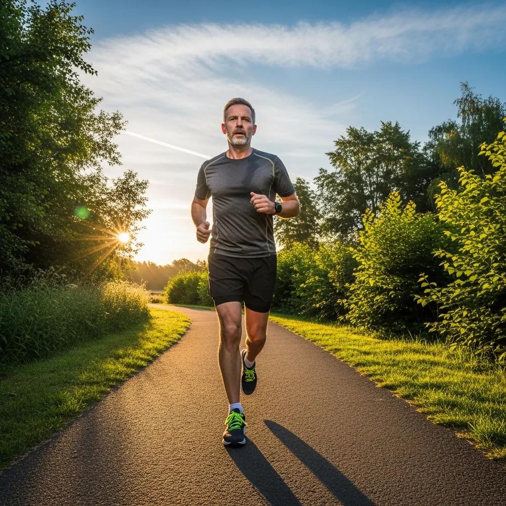 Man jogging outdoors, symbolizing the effects of low testosterone on energy and motivation